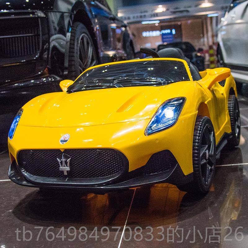 正品玛莎拉蒂婴儿童电动车可坐人宝宝小四轮遥控玩具孩跑礼车周岁