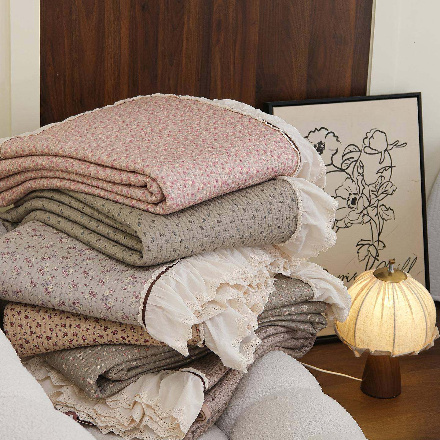 法式复古全棉双层纱床盖三件套田园风荷叶花边夹棉绗缝加厚床单款,鲜花速递/花卉仿真/绿植园艺,割草机/草坪机,淘宝优惠券,粉丝福利购,淘宝优惠卷