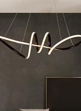 LED吊灯 新款个性简约客厅灯创意大气民宿公寓双圈帆船卧室餐厅灯