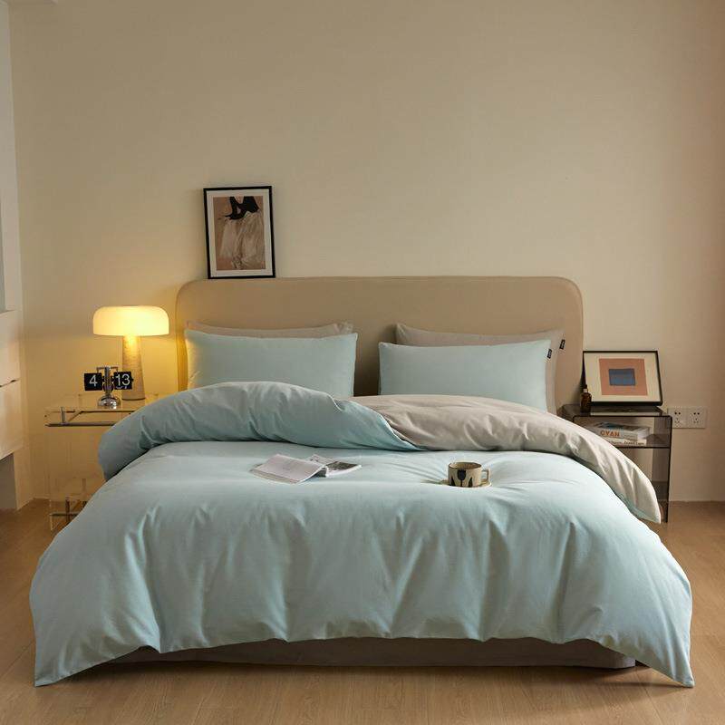 秋冬新款A类简约纯色全棉磨毛单被套纯棉100棉加厚单件被套