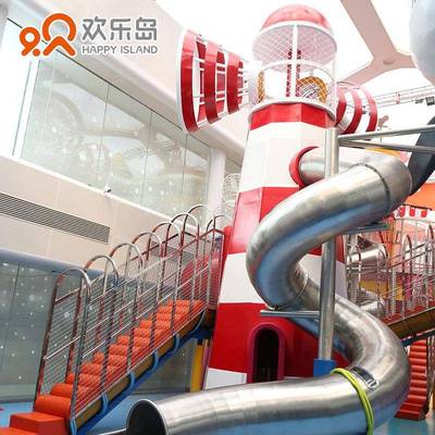 不锈钢滑梯厂家户外儿童组合滑梯大型无动力乐园主题游乐设备设计