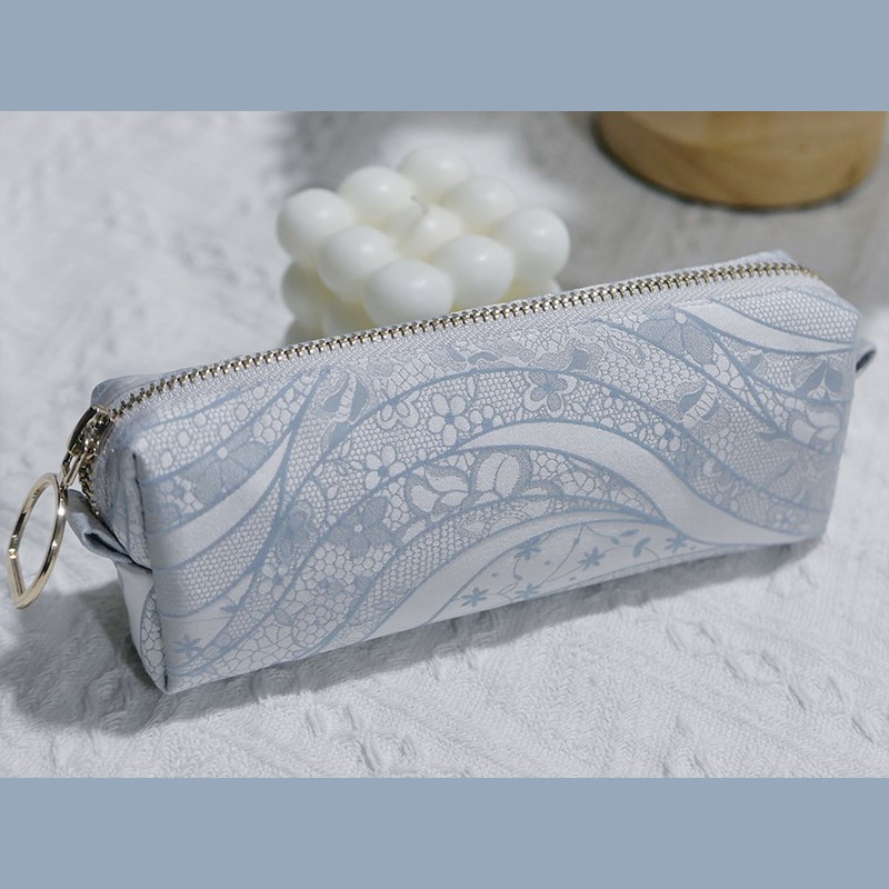 躲在耳里棿棠笔袋温柔似水银蓝咖黑气质复古工作文具袋学生高级