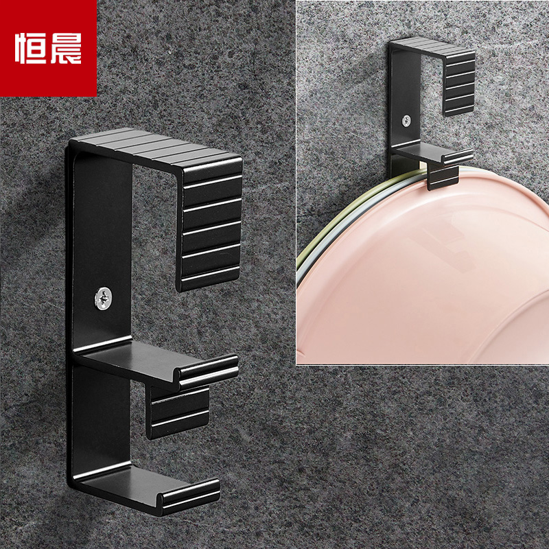 恒晨免打孔脸盆架浴室脸盆挂钩卫生间放脸盆的架子面盆架洗澡盆架