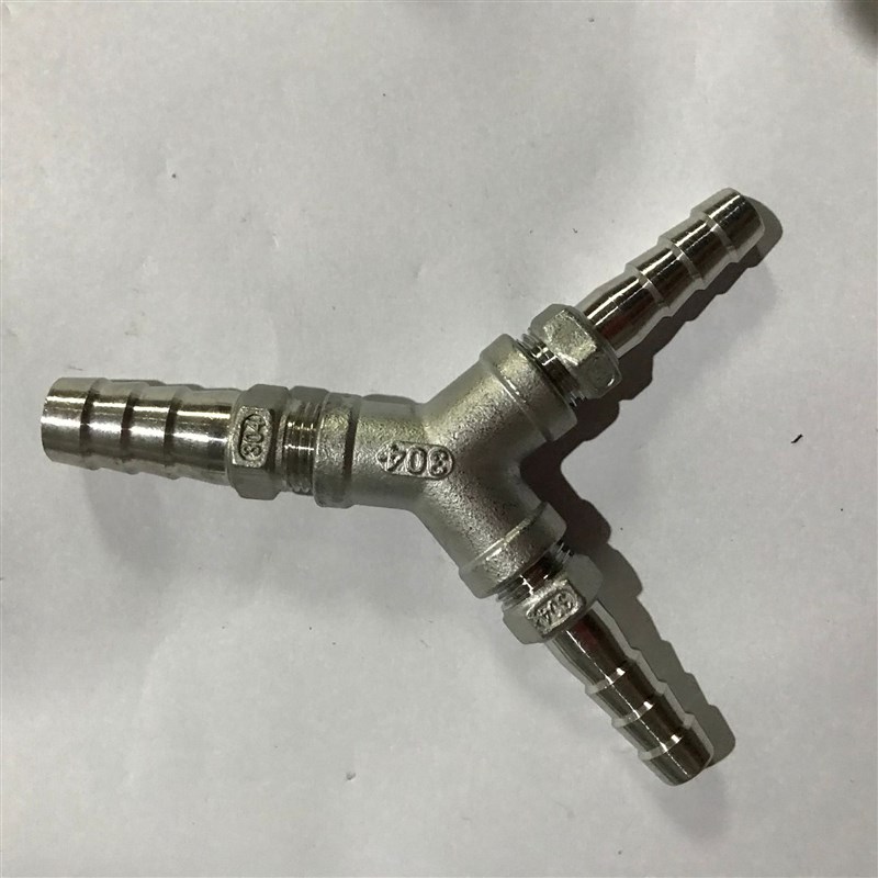 不锈钢三通宝塔 Y型三通变径插软管接头6-8-10-12-14-16-19-20-25