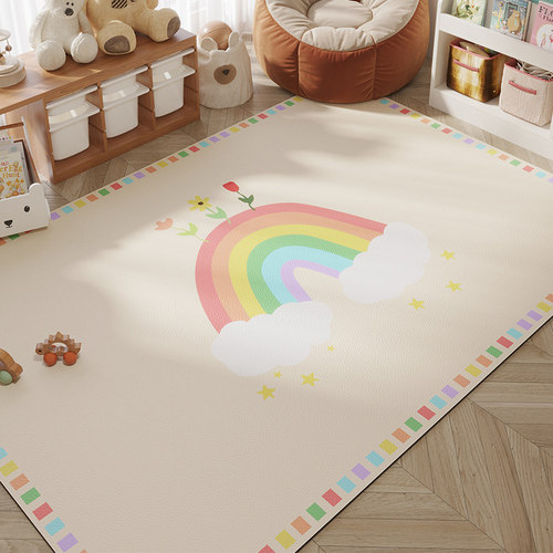 儿童房地毯卧室学习阅读区PVC皮革爬爬垫客厅可擦免洗防水地垫