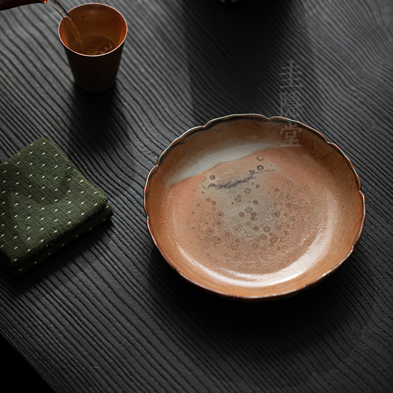 圭隐堂志野烧窑变开片陶瓷壶承家用复古干泡台茶壶托盘茶托茶台
