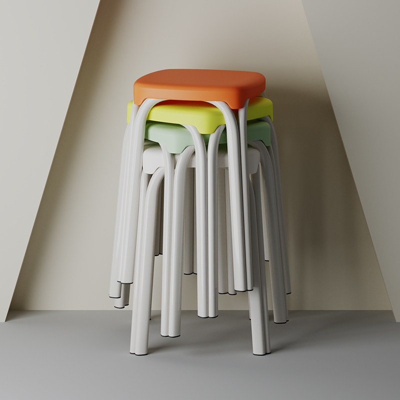 塑料凳子简约现代餐桌方凳加厚家用客厅小椅子可摞叠餐椅大人餐凳