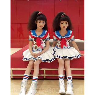 儿童啦啦队演VPU出服男拉女嘻哈爵中士舞小学生运动拉操街舞表会