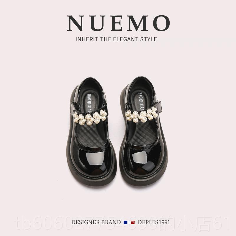 NEMO法国NUEMOOT2风牌童鞋~黑色女童演小皮鞋U儿童软底公主鞋学潮