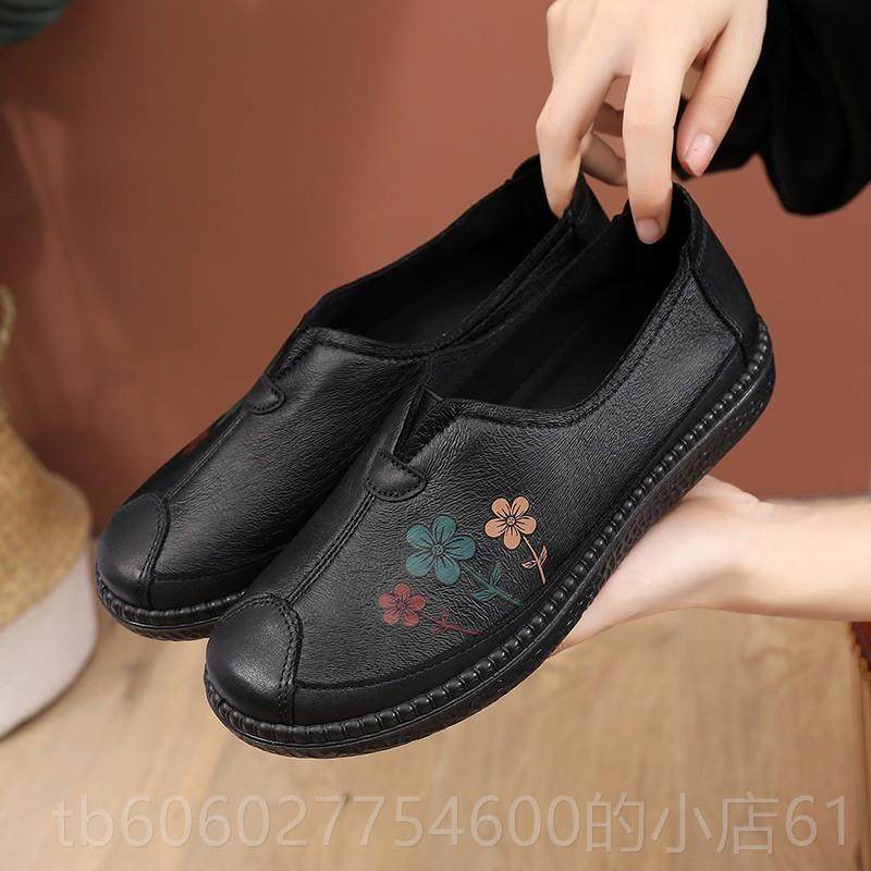 老保北京布鞋女妈妈二鞋秋冬加绒暖中老年女棉士闲休JC2072M鞋奶