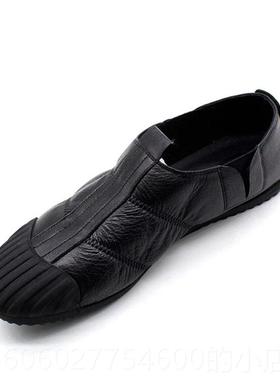 男鞋秋季02真皮时尚休闲53096皮鞋潮男款商务休闲鞋低5帮鞋透气乐