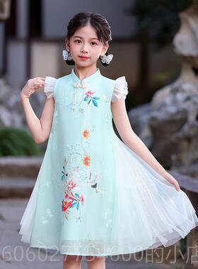 幼儿园绿色演出服服六礼儿童合唱女童公主一裙男童服主持人表小学