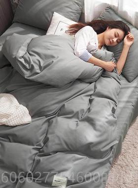 in北欧风白色床单4四件套民酒店馆纯白宿色被套AM523354床s笠宿宾