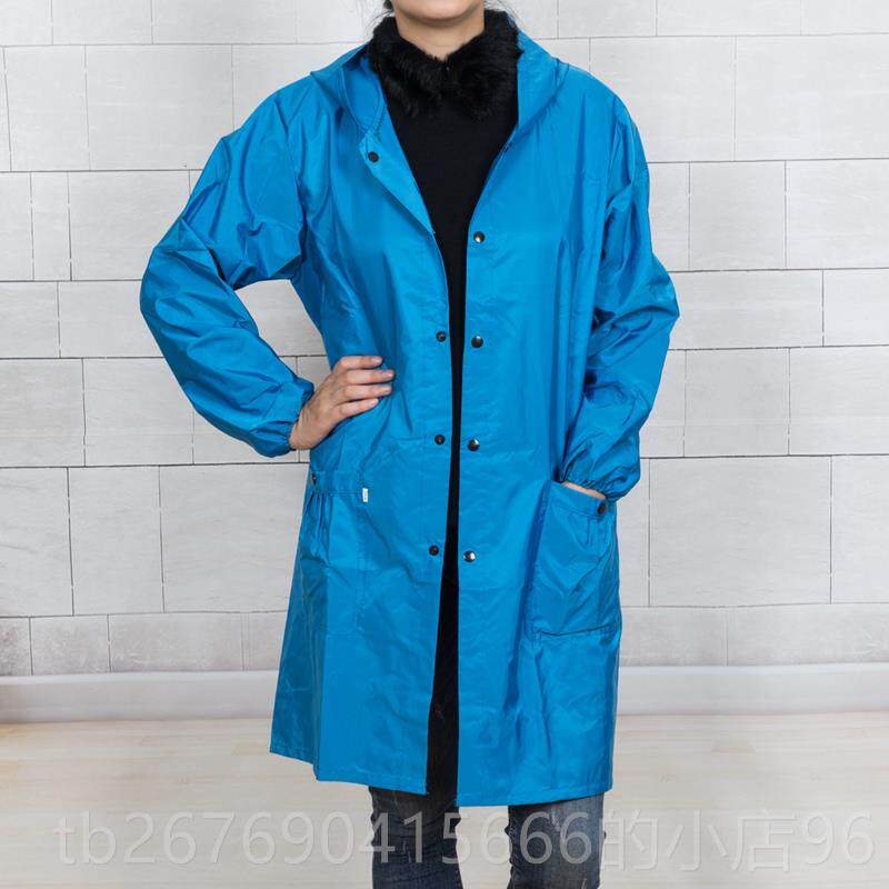 高档韩版按扣成人罩大人衣男女长袖轻度水防防烟厨房连帽工作服围