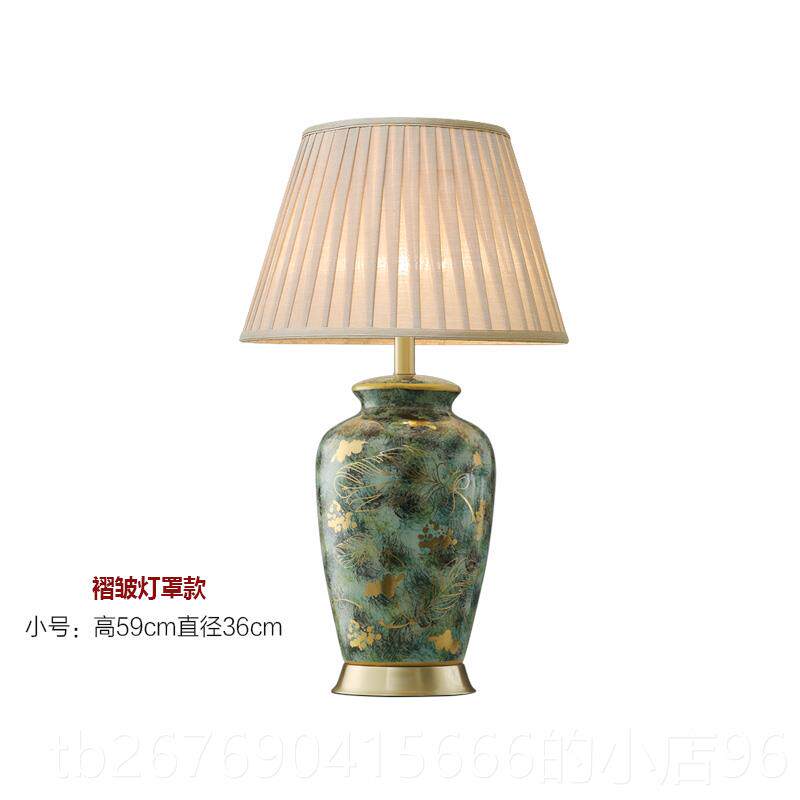 高档美式别墅客厅中装饰大号高华台灯档式复古奢卧室床头全铜灯设