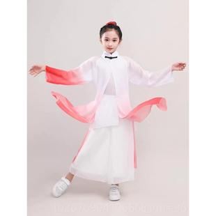 高档男童逸中国风儿飘童太水典墨古演出服舞剑极舞蹈服少年强扇子