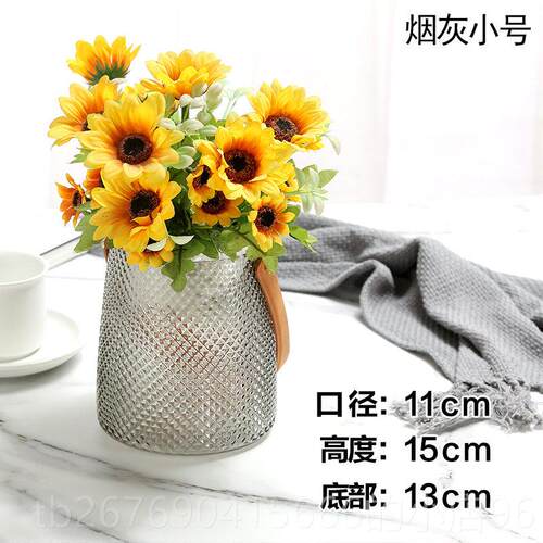 高档北欧轻手琴创意透明玻璃花瓶家居风客厅餐桌水花培奢插装饰品