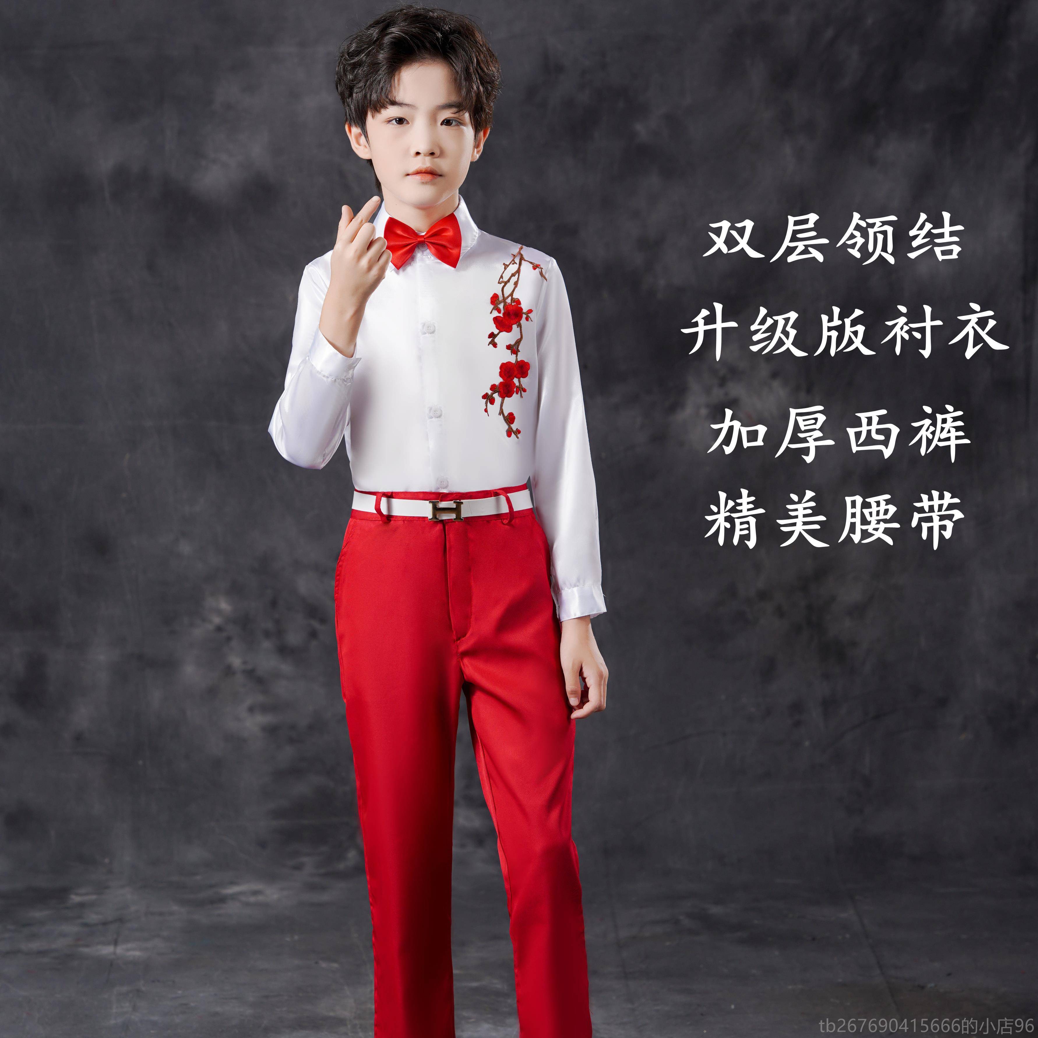 高档儿童大合唱演出服中国风古男女礼服中小学童生表朗演诗歌筝诵