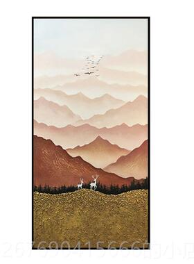 高档手绘立式油画立《石头来来去去》体可画达奢华挂《鹿》饰新中