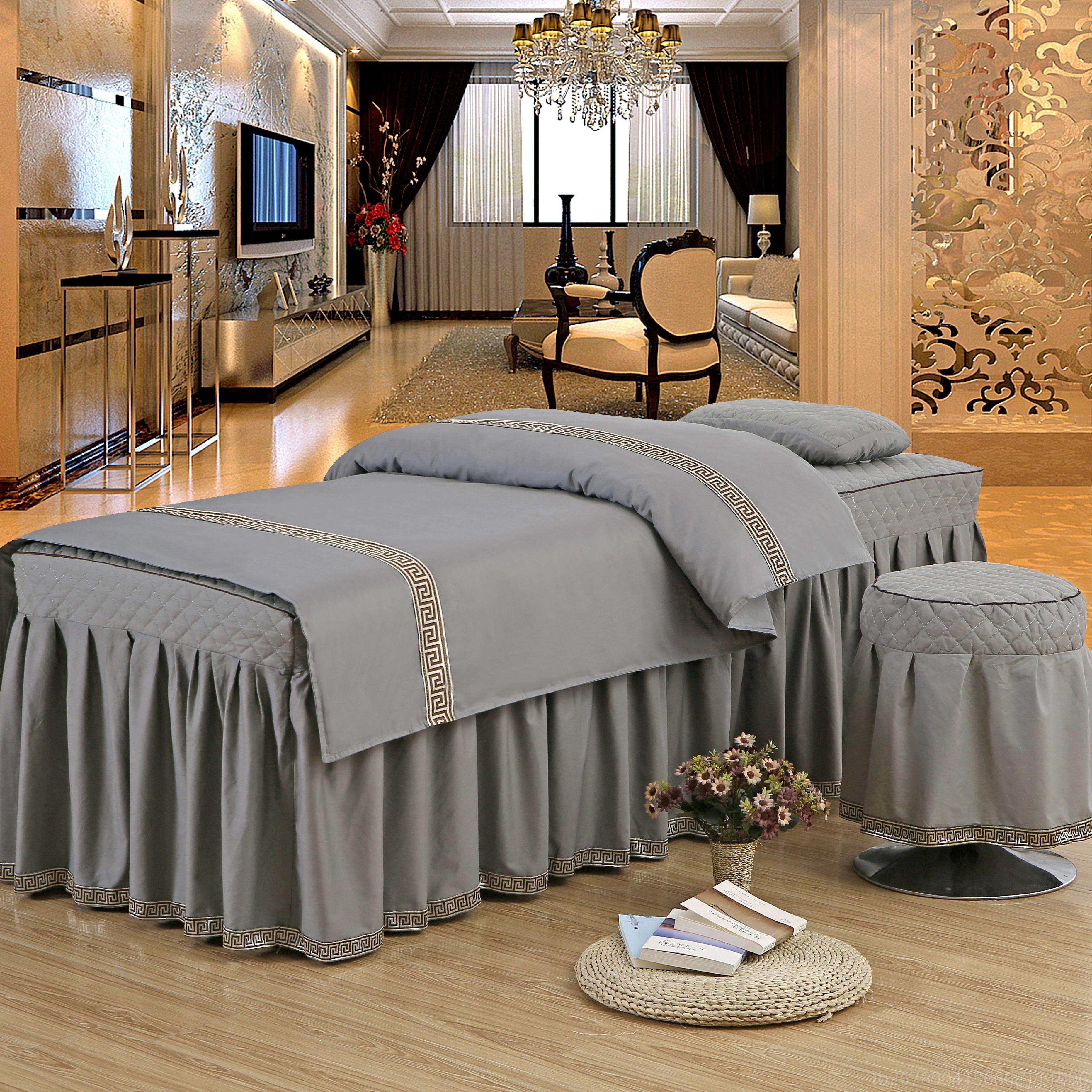 高档高档纯美容床四件套棉按摩理罩疗推拿纹绣甲洗头床全棉可美定,床上用品,床品套件/四件套/多件套,淘宝优惠券,粉丝福利购,淘宝优惠卷