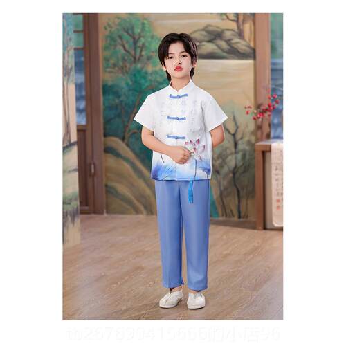 高档汉六一儿童合唱演出服中国风业幼儿园毕服动服儿童运会演出服