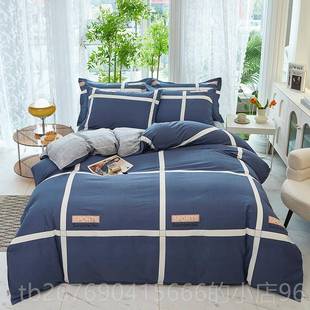 高档纯棉四件套100%全棉斜纹1人8m24.0米床单双简约床上用品被套