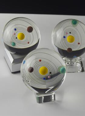 水晶球八大行星摆件水晶太阳系宇宙模型创意礼品生日礼物家居装饰