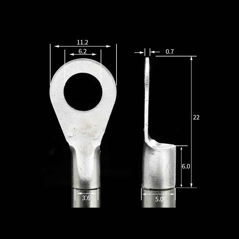 黄铜镀银OT冷压接线端子OT4-6 圆型裸端头 铜鼻子 1000只