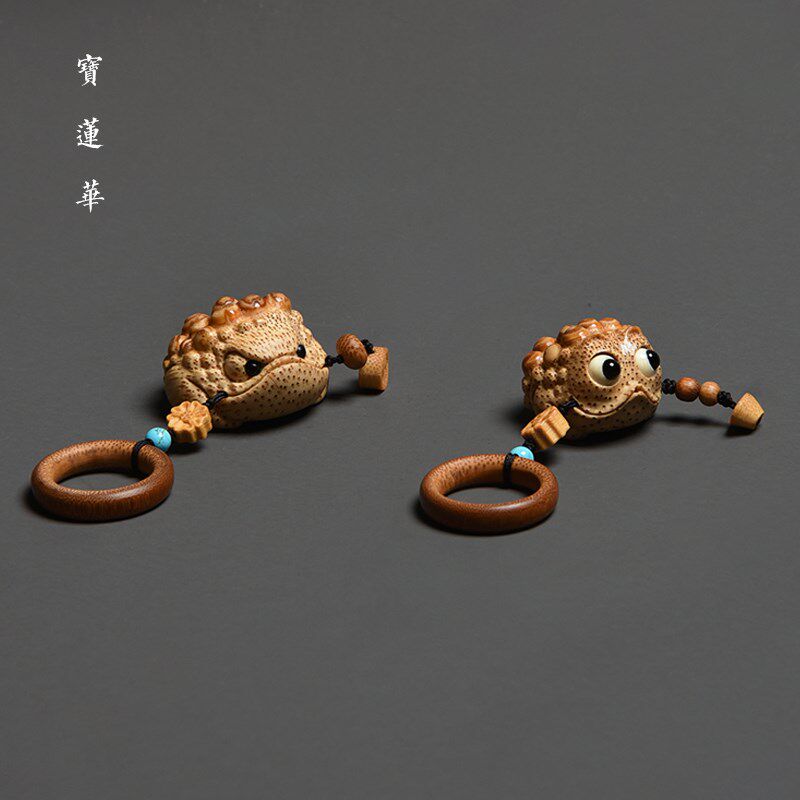 掌中萌宠金蟾老竹根雕手把件 精品手工竹雕 把玩文玩茶玩茶道摆件
