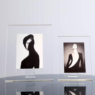 67寸时头尚轻摆奢水晶像框相片架样板房床柜办公桌相OPG寸框摆台