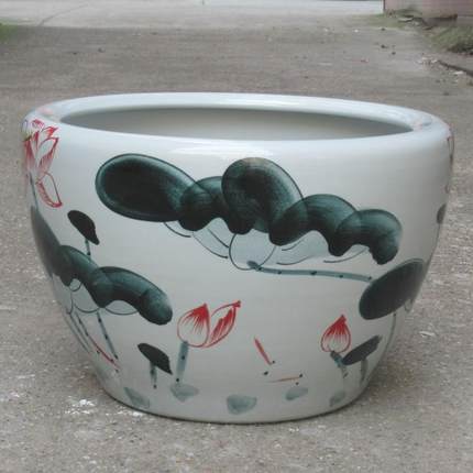 瓷鱼缸手绘阳荷养鱼缸陶瓷花盆家居台陶种碗花莲水培植YCH物缸