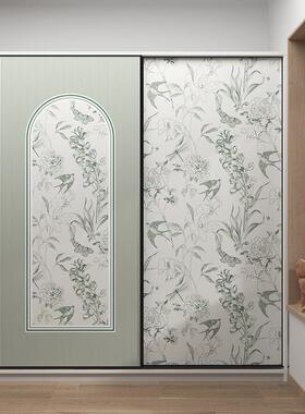 9V7衣F7698THS柜贴纸法式墙纸新自卧室装饰T推拉门贴粘画移门玻璃