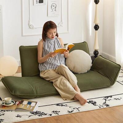 榻榻米人沙发可躺可睡卧室小沙可折叠靠阳发台飘窗QML沙发床上懒