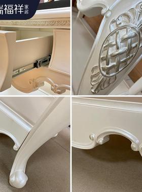 瑞客祥福美式实木玄关桌白色收纳置柜65083物玄关台欧式厅沙发背