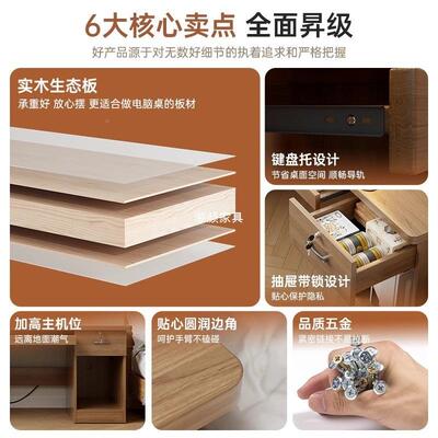 书电脑桌台式家用桌现代简约字UES办公桌带抽屉工作台卧室生学写