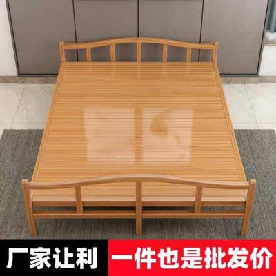 竹板床折叠床单人竹子双人简易家用成人竹午凉REB休床出租房硬板