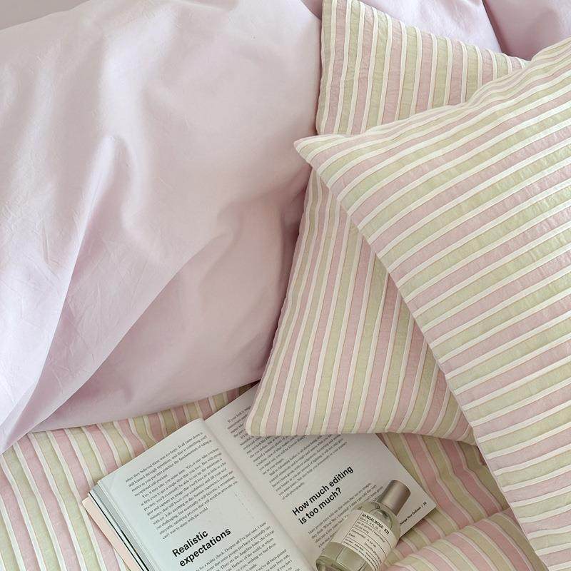 棉三母婴RGMA类60s全棉色织四件套洗棉日纯式提花被套床单件套床