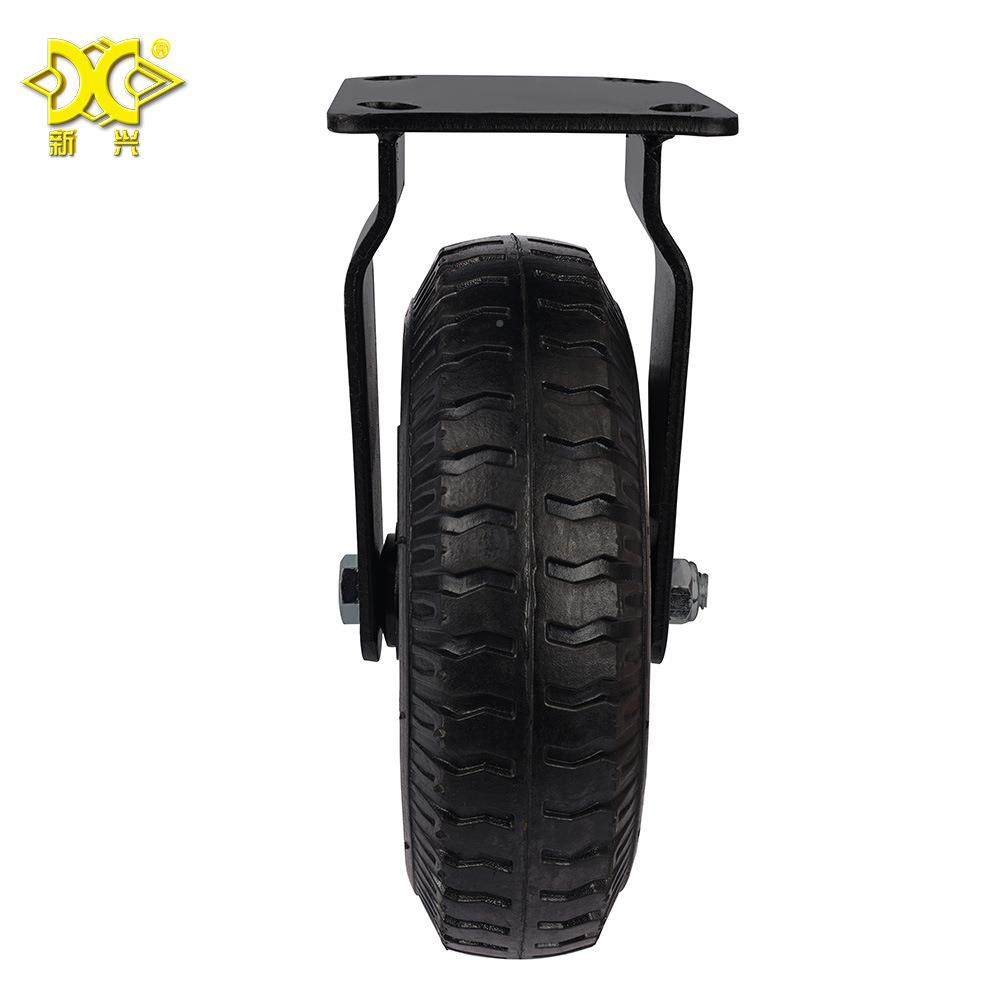 工厂直供轮8寸电泳充气橡胶固定脚定打气轮酒店大轮行李堂JEB推车