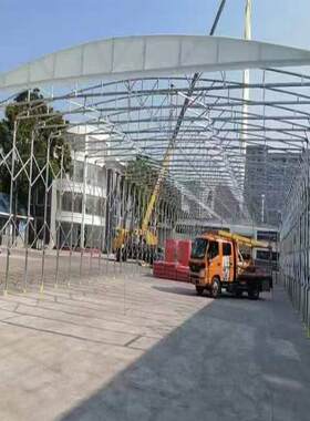 抗风过雨棚伸缩活动推拉遮阳棚型OXK安户徽外露天道膜结构仓储雨