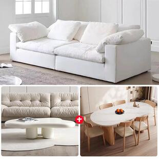 设计师oud云沙发懒慵简C约halo亚麻棉布艺羽绒奶油直l排云WJY0145