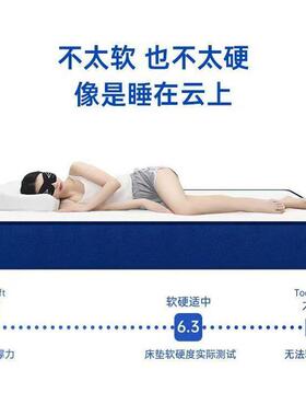颐舍蓝色忆记棉盒子乳席胶真空卷JTC包压缩榻米榻弹簧床垫高端梦
