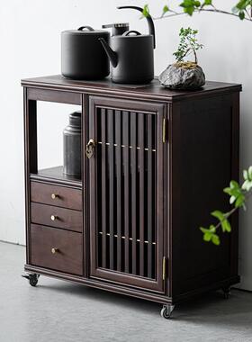 一体胡桃木茶22js0818水茶车边柜实木茶茶几烧水中式移动壶茶柜桌