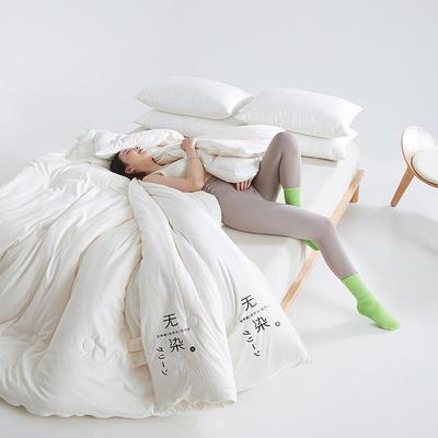 A类泡泡纱提花大豆纤合子母被二一拉维链被子针织奶款无品牌/牛被