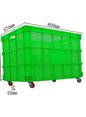 一米带轮塑料周转加筐厚塑胶中带轮周转ZRW筐熟料筐业物工流服装