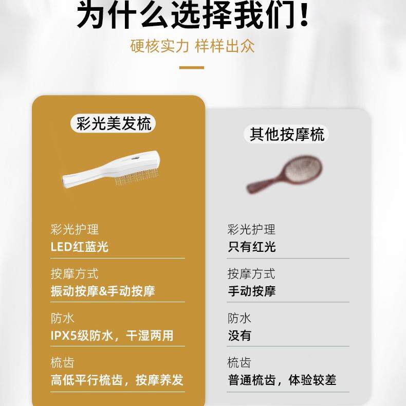 新电动按摩梳子红品光震护理梳养护发梳个保健梳动头皮舒无品牌/