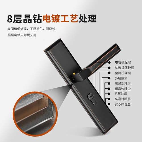 内卧室实木锁厂间ZLN卫生锁执手简约锌合室金房门锁静音门门把手