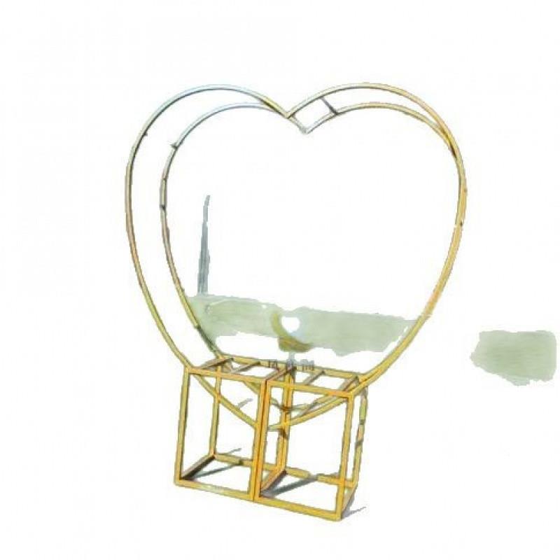 新款婚庆道具铁艺心形背景拱舞门台布心置架AST子意创婚礼摆件爱