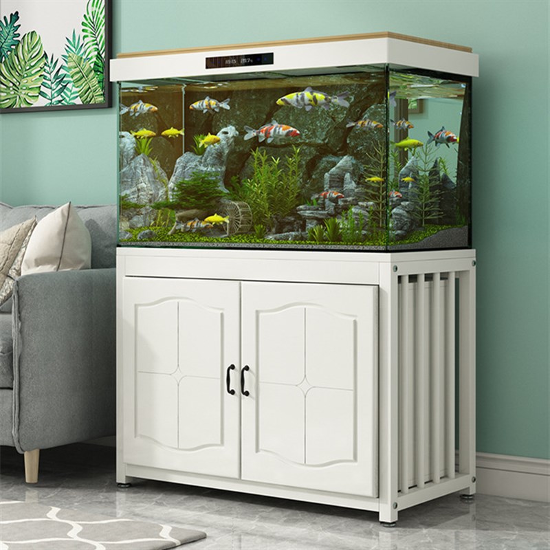 鱼缸柜底柜钢木铁艺金属龟缸桌底架家用定制欧式客厅鱼缸底座架子