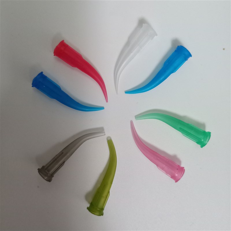 点胶针头TT全塑料斜式45高精度弯针头点胶针管针筒针嘴螺口弯管针