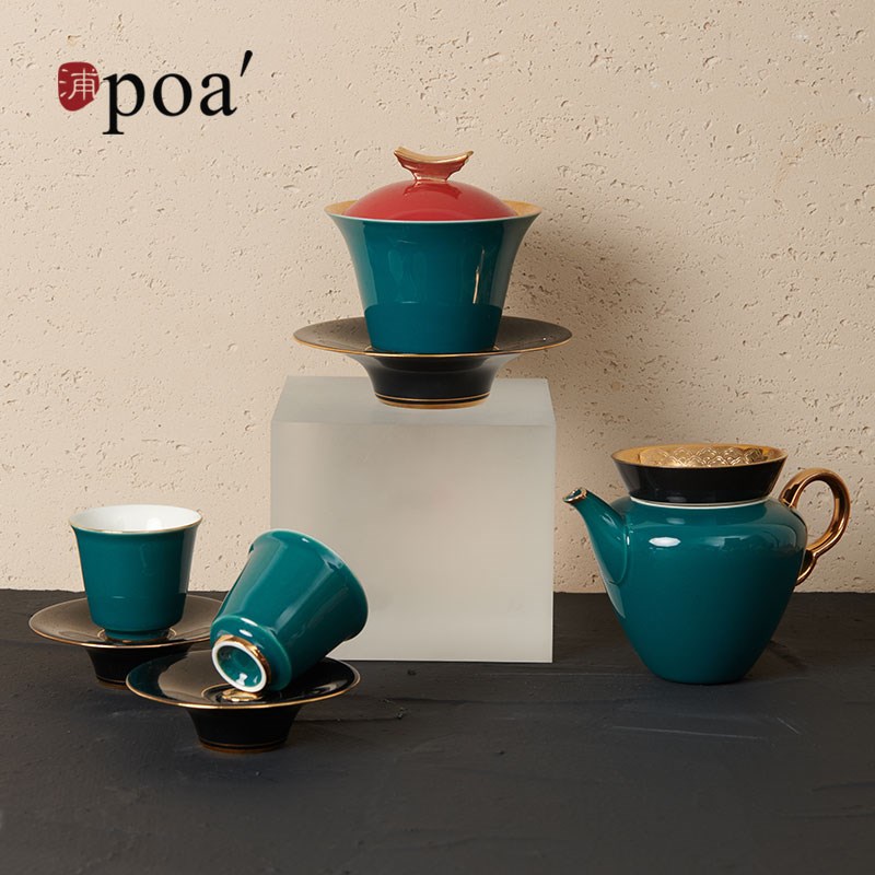 浦poa中秋宫贺茶壶公道盖碗茶杯套组中式高档礼盒功夫茶具